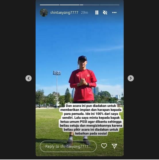 Shin Tae-yong buka suara soal kunjungan Timnas Indonesia ke pesantren. (Instagram/@shintaeyong7777)