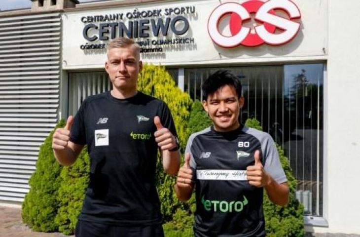 Witan Sulaeman saat mengikuti sesi latihan Lechia Gdansk. (lechia.pl)