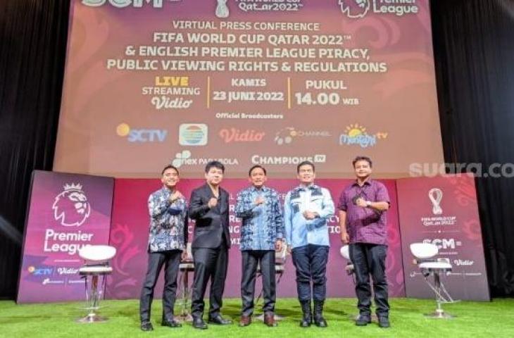 Konferensi pers berkaitan dengan nobar Piala Dunia 2022. (Suara.com/Adie Prasetyo Nugraha)