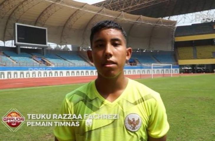 Striker timnas Indonesia U-19, Razzaa Fachrezi. (YouTube/PSSI TV)