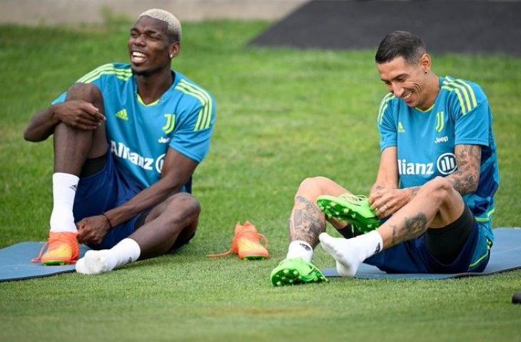 Pemain baru Juventus, Paul Pogba dan Angel Di Maria. (Twitter/@paulpogba)