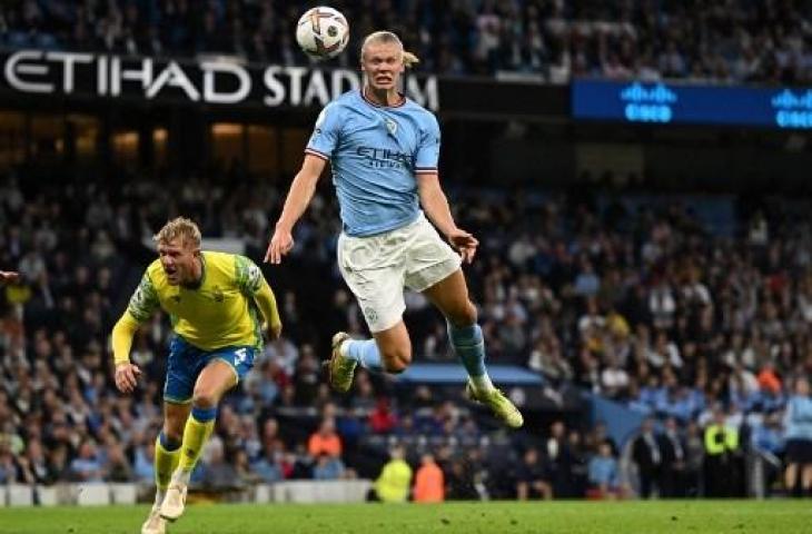 Erling Haaland cetak hattrick saat Manchester City kalahkan Nottingham Forest 6-0. (AFP)