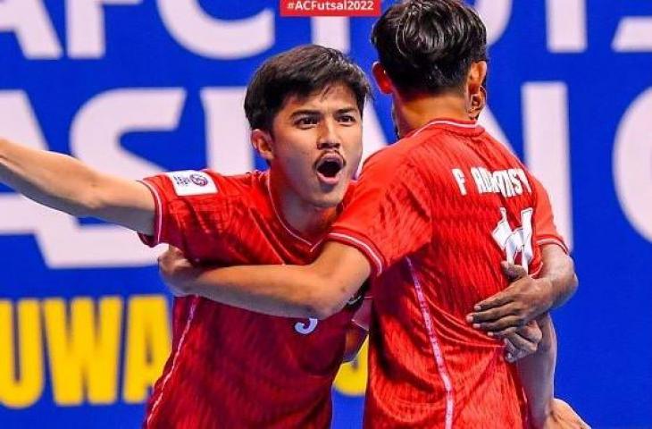 Timnas Futsal Indonesia usai mengalahkan Lebanon di Piala Asia 2022. (Twitter/@afcasiancup)