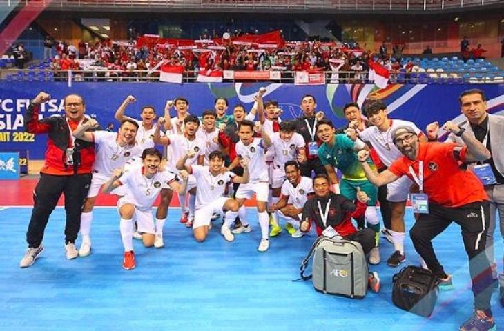 Timnas Futsal Indonesia lolos ke perempatfinal Piala Asia Futsal 2022 usai kalahkan kalahkah Taiwan 4-1. (Dok. AFC)