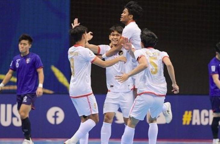 Aksi Timnas Futsal Indonesia saat kalahkah Taiwan 4-1 di Piala Asia Futsal 2022. (Dok. AFC)