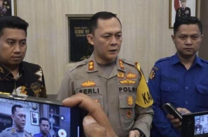 Kapolres Malang AKBP Ferli Hidayat pada saat memberikan keterangan kepada media, di Kabupaten Malang, Jawa Timur. (ANTARA/HO-Humas Polres Malang)