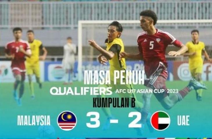 Malaysia menang melawan UEA dalam Kualifikasi Piala Asia U-17 2023 (Instagam/famalaysia)