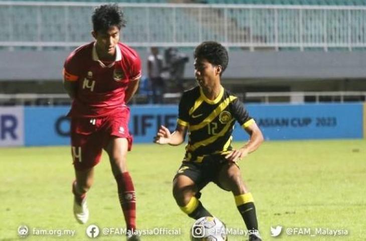 Timnas Indonesia U-16 kalah telak dari Malaysia di Kualifikasi Piala Asia U-17 2023. (Instagram/famalaysia)