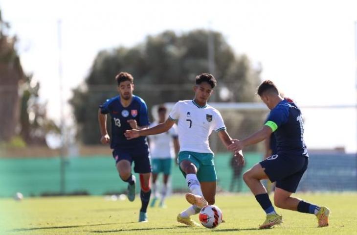 Pemain Timnas Indonesia U-20 Marselino Ferdinan saat hadapi Slovakia U-20. (dok. pssi)