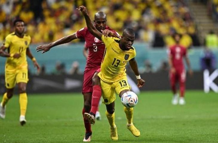 Enner Valencia cetak dua gol saat Ekuador kalahkan Qatar 2-0 dalam laga pembuka Piala Dunia 2022. (AFP)