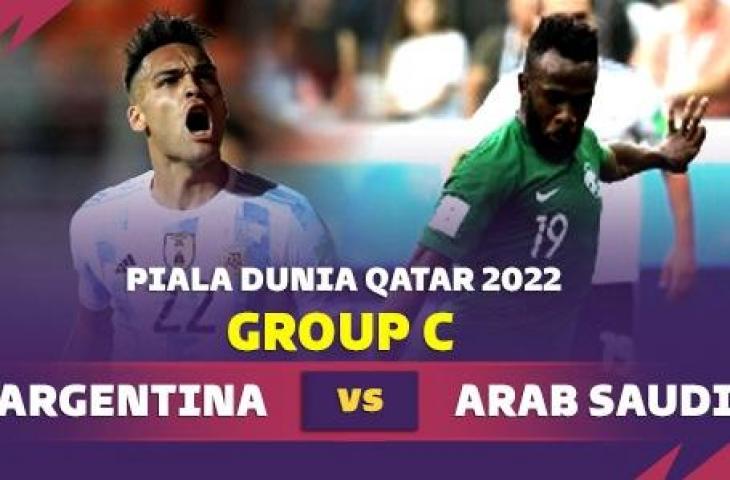 Grafis Argentins vs Arab Saudi di Piala Dunia 2022. (Suara.com)