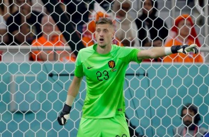 Kiper Timnas Belanda di Piala Dunia 2022, Andries Noppert. (Twitter)