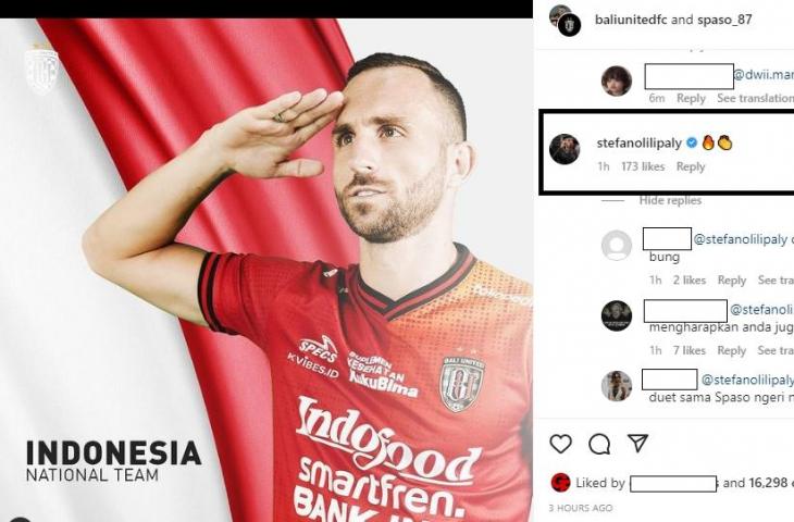 Respons Stefano Lilipaly usai Ilija Spasojevic dipanggil Timnas Indonesia (Instagram/Baliunitedfc)