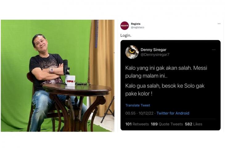 Prediksi Denny Siregar tentang Lionel Messi pulang ke Argentina di Piala Dunia 2022 jadi sorotan (Instagram/dennysirregar, Twitter/registaco)