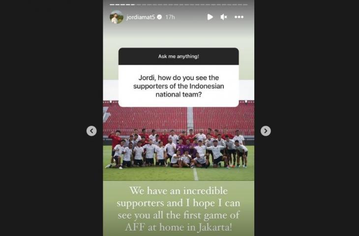 Harapan Jordi Amat untuk para suporter Timnas Indonesia (Instagram/jordiamat5)