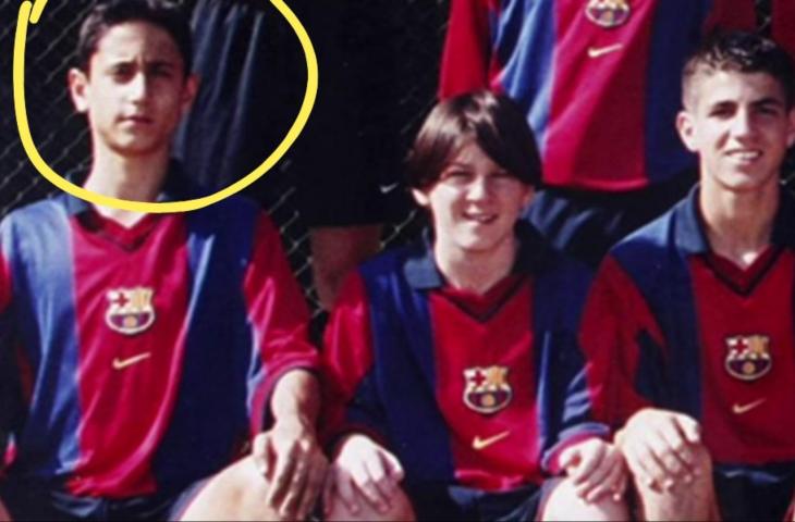 Victor Vazquez saat menimba ilmu bareng Lionel Messi di La Masia. (Twitter)