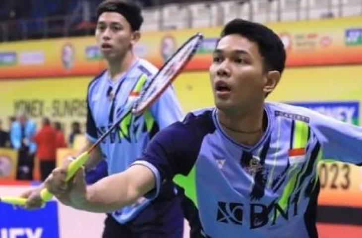 Ganda putra Indonesia Fajar Alfian/Muhammad Rian Ardianto menangkan laga babak awal India Open 2023 (Dok. PBSI/Twitter @INABadminton)