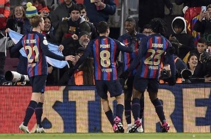 Ousmane Dembele cetak gol tunggal kemenangan Barcelona lawan Real Sociedad untuk lolos ke semifinal Copa del Rey. (AFP)