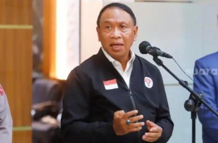 Menteri Pemuda dan Olahraga (Menpora) Zainudin Amali memberikan keterangan saat konferensi pers di Gedung Kemenkopolhukam, Jakarta Pusat, Senin (5/12/2022). [Suara.com/Alfian Winanto]