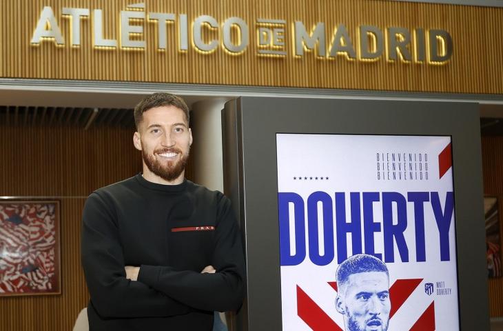 Atletico Madrid telah resmi mendatangkan bek kanan asal Irlandia keturunan Indonesia, Matt Doherty. (Twitter/@atleti)