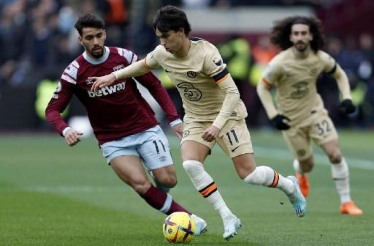 Joao Felix cetak satu gol saat Chelsea ditahan imbang West Ham United 1-1. (AFP)