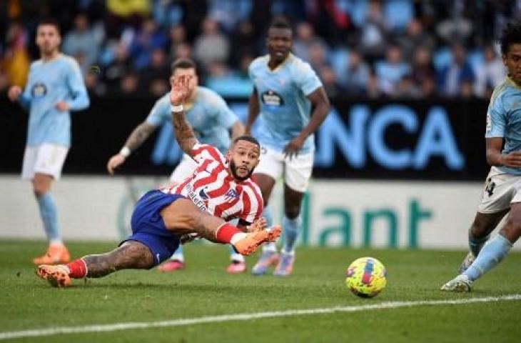 Memphis Depay cetak gol perdana buat Atletico Madrid saat kalahkan Celta Vigo 1-0. (AFP)