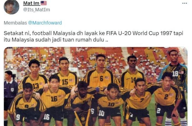 Malaysia saat tampil di Piala Dunia U-20 1997. (Twitter/@its_matIm)