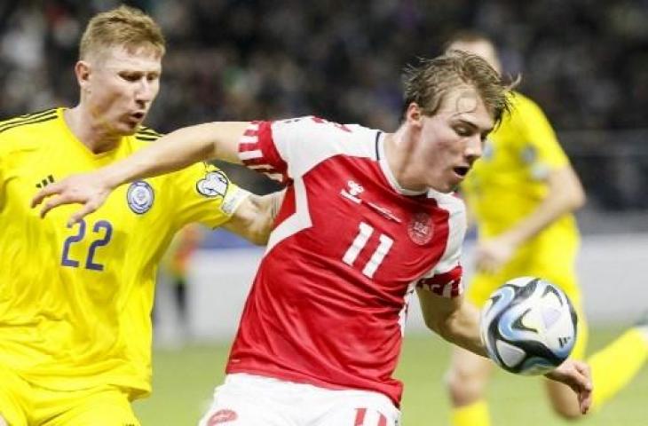 Penyerang Timnas Denmark, Rasmus Hojlund. (AFP)