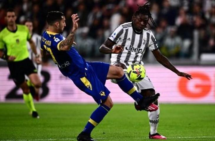 Moise Kean cetak satu gol saat Juventus kalahkan Verona 1-0. (AFP)