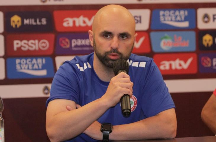 Pelatih Lebanon Miguel Moreira saat konferensi pers jelang menghadapi Timnas Indonesia U-22 (Dok. PSSI)