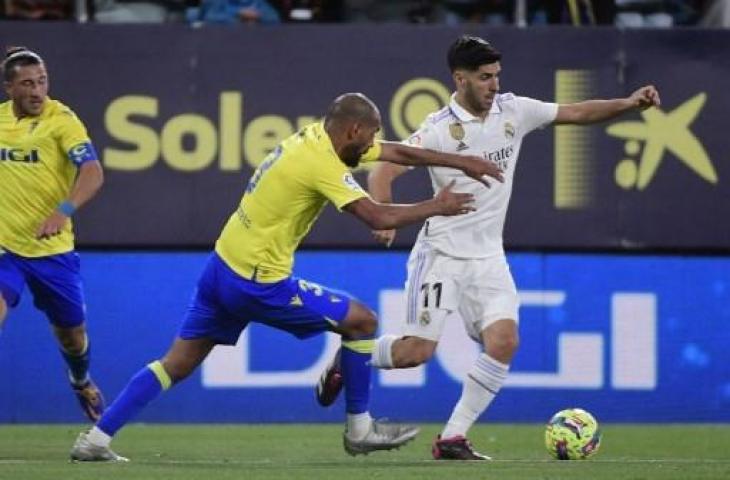 Marco Asensio cetak satu gol saat Real Madrid kalahkan Cadiz 2-0. (AFP)