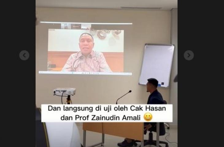 Rachmat Irianto sidang skripsi diuji Waketum PSSI. (Instagram/@unesatv)