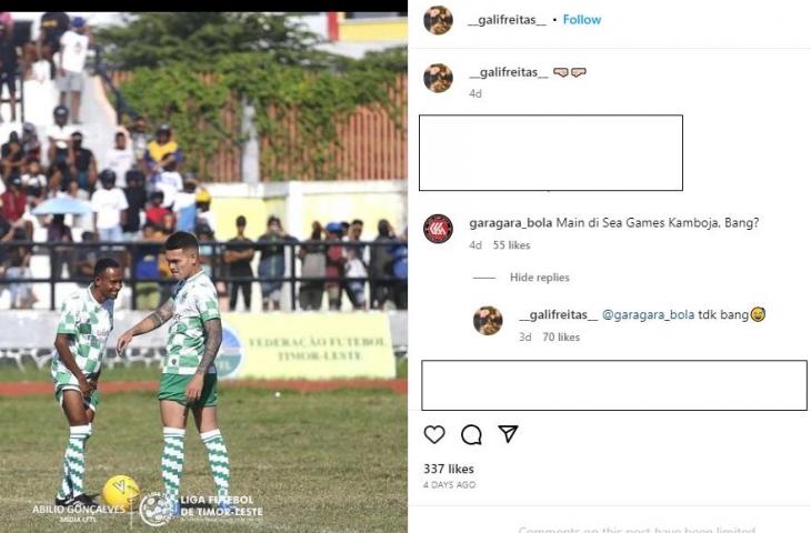 Striker gacor Timor Leste, Gali Freitas disebut-sebut tak ikut di SEA Games 2023 (Instagram/__galifreitas__ )