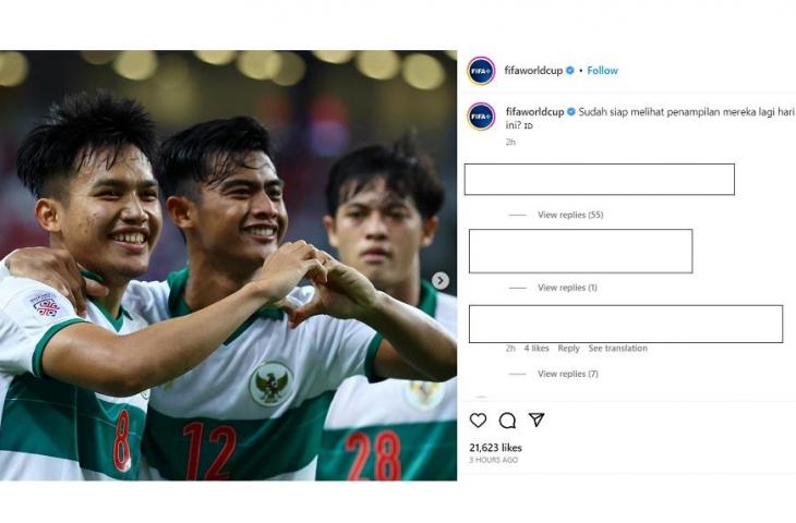 FIFA memberikan perhatian jelang laga Timnas Indonesia U-22 lawan Filipina (Instagram/fifaworldcup)