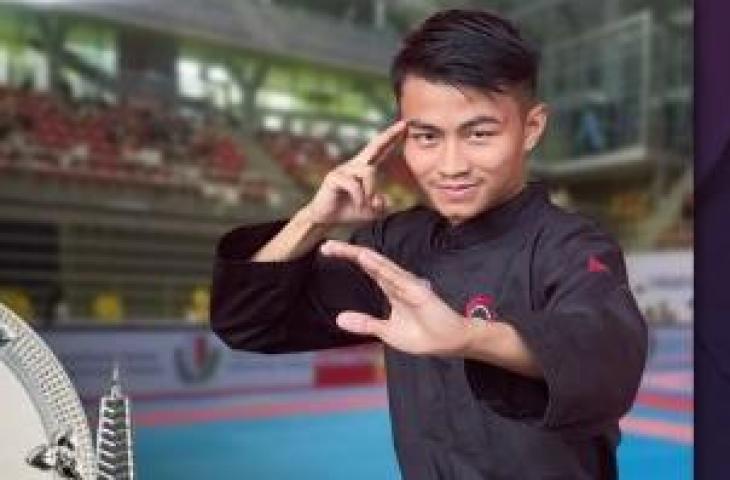 Atlet pencak silat, Bayu Lesmana yang diduga dipaksa 'WO' oleh tuan rumah Kamboja di SEA Games 2023 (Twitter/Kemenpora/RI)