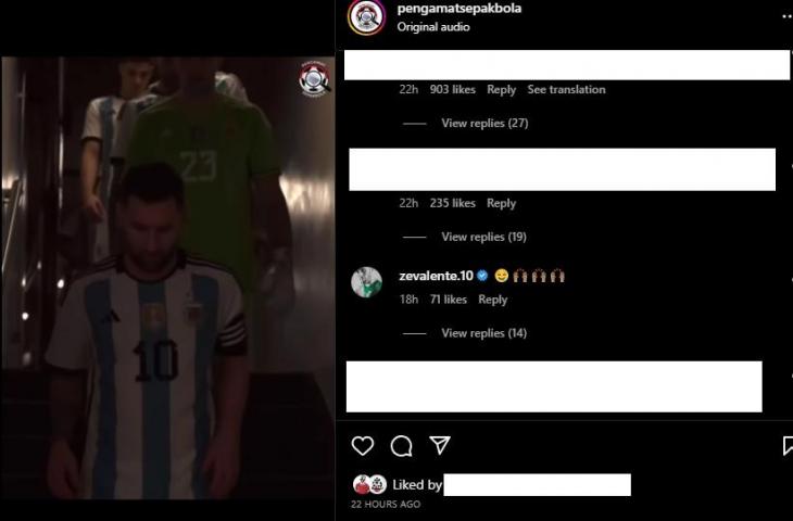 Pemain asal Portugal, Ze Valente menyambut suka cita Lionel Messi cs ke Indonesia (Instagarm/pengamatsepakbola)