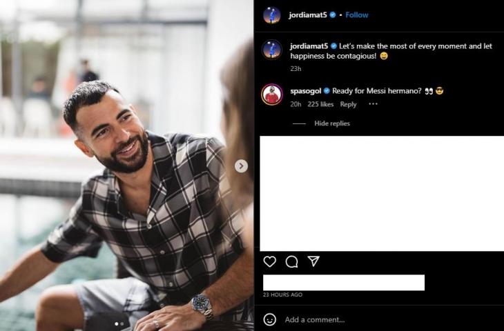 Jordi Amat mendapatkan tantangan dari Ilija Spasojevic (Instagram/jordiamat5)