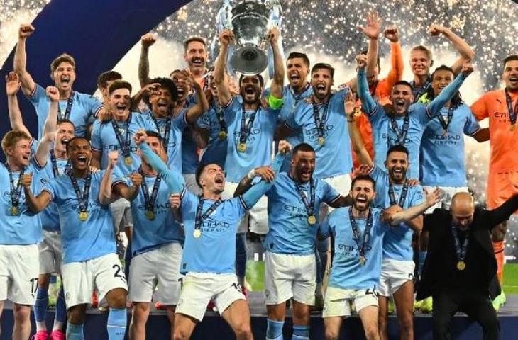 Manchester City juara Liga Champions usai mengalahkan Inter Milan 1-0. (Twitter)