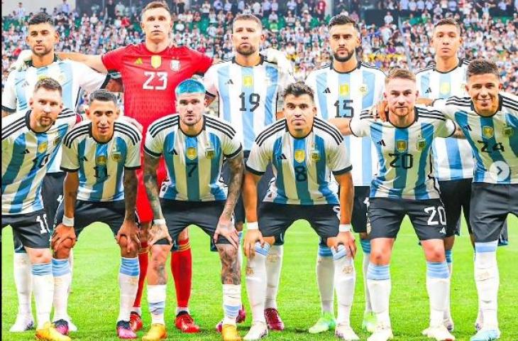 Skuad Argentina saat melawan Australia (Instagra,/afaseleccion)