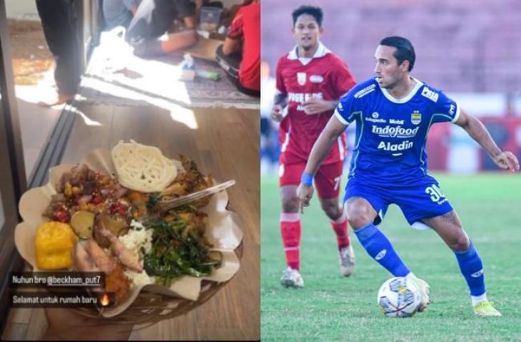 Ezra Walian pamerkan makan nasi sayur rames. (Dok. Persib Bandung)