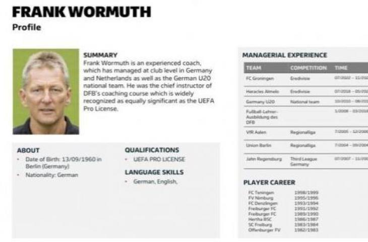 Frank Wormuth ditunjuk konsultan pelatih Timnas Indonesia U-17. (Dok PSSI)