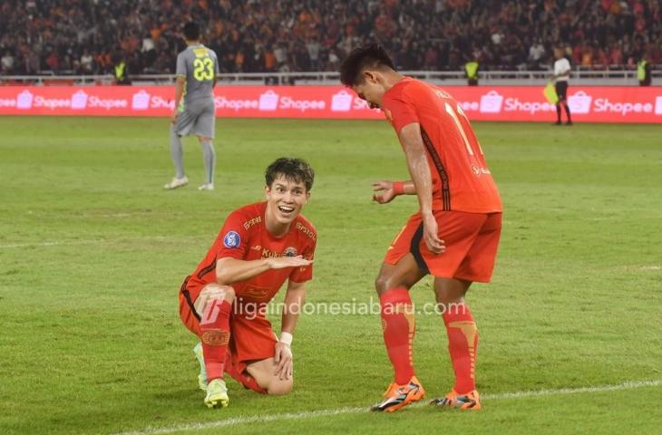 Selebrasi gelandang Persija Jakarta, Ryo Matsumura, usai menjebol gawang Persebaya Surabaya. (Dok. LIB)