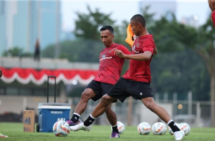 Sesi latihan Robi Darwis dan Muhammad Ferrari di Timnas Indonesia U-23. (Dok. PSSI)