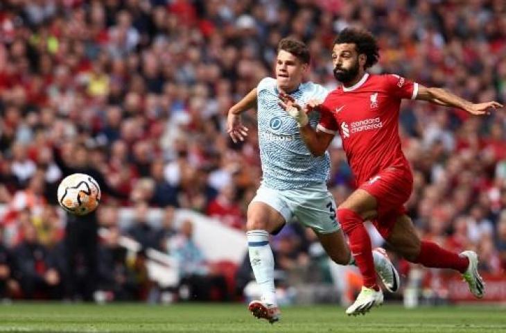 Aksi Mohamed Salah saat Liverpool kalahkan Bournemouth 3-1. (Twitter)