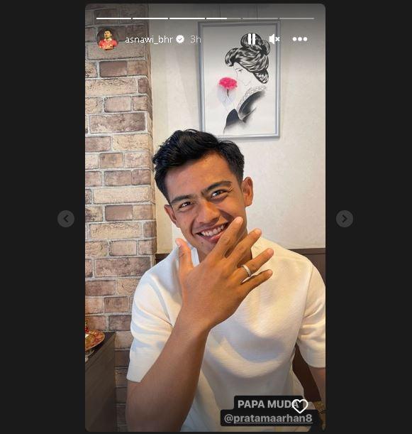 Asnawi Mangkualam beri julukan baru Pratama Arhan yang baru menikah. (Instagram/@asnawi_bhr)