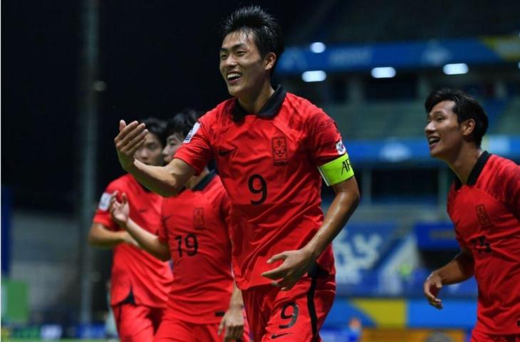 Timnas Korea Selatan U-17 saat menghajar Qatar 6-1 di ajang Piala Asia U-17 2023. (Dok. AFC)