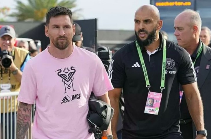 Yassine Cheuko, bodyguard Lionel Messi. (Twitter)