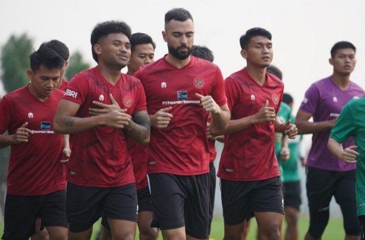 Timnas Indonesia melakukan latihan jelang menghadapi Irak 