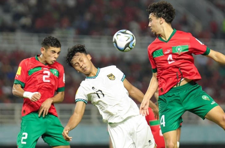 Pertandingan Maroko vs Indonesia di Piala Dunia U-17.  (Doc. LOC WCU17/NFL)