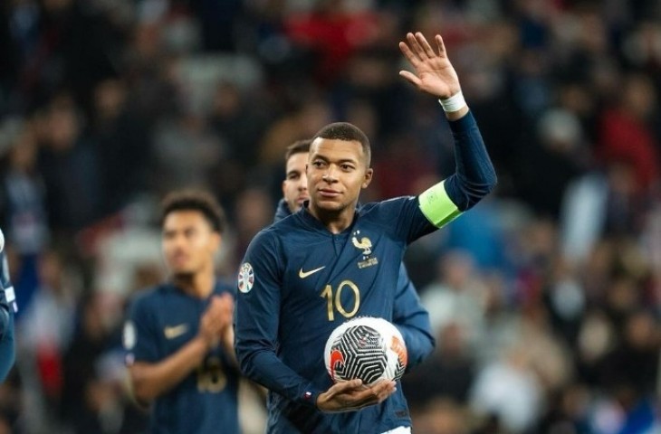 Penyerang Timnas Prancis, Kylian Mbappé yang memborong gol ke gawang Gilbartar. (equipedefrance)